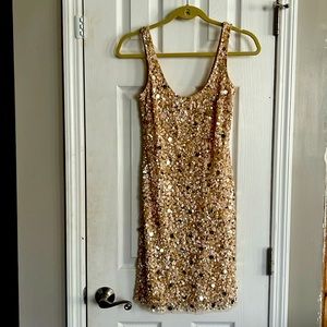 Aidan Maddox Champagne Sequence Dress